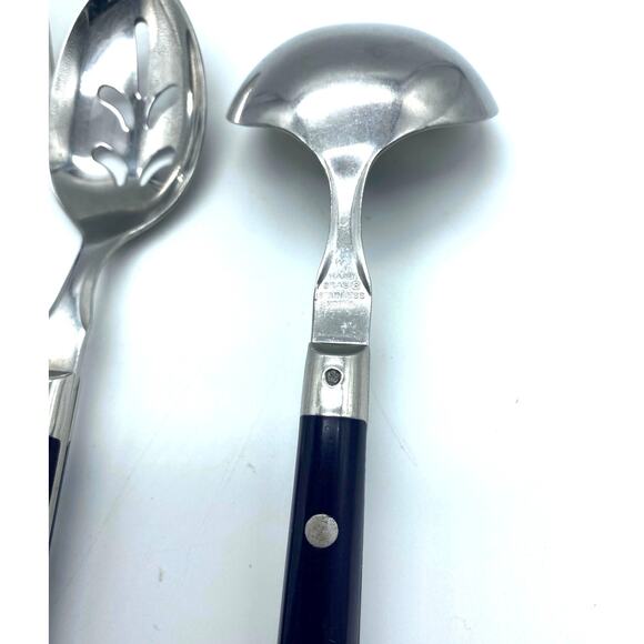 VINTAGE - Mardi Gras Washington Forge Korea Stainless Steel serve set Blue ‎ 3pc - Picture 2 of 5